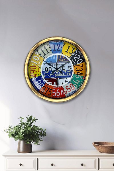 Kasva Concept Gift 40 cm Gold Metal Mexicano Wall Clock