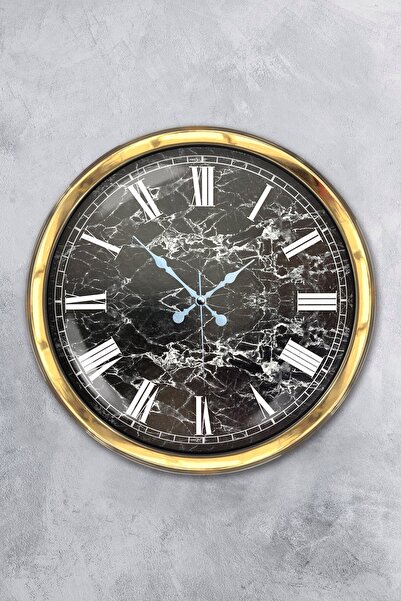 Platin Saat ساعة حائط من الرخام المعدني الذهبي مقاس 40 سم