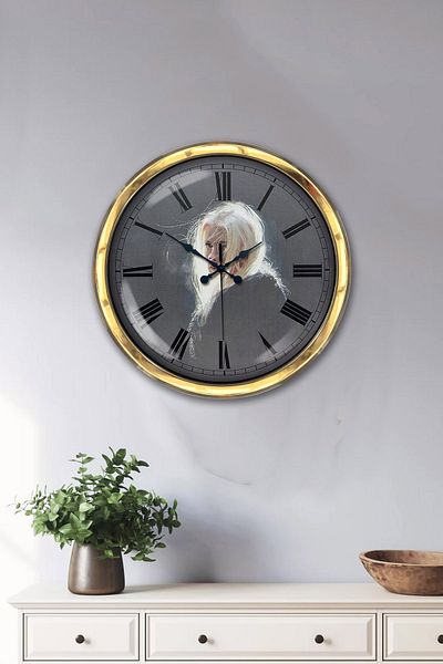 Kasva Concept Gift 40 cm Gold Metal Women's Wall Clock