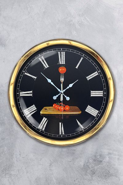 Kasva Concept Cadou 40 Cm Metal Aur Decor Ceas de Perete Bucătărie