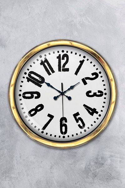 Kasva Concept Gift 40 cm Gold Metal Classic Wall Clock Decor