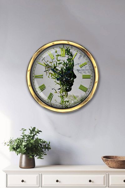 Kasva Concept Δώρο 40 εκ. Χρυσό Μεταλλικό Κλιματικό Θεματικό Ρολόι τοίχου