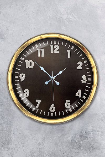 Kasva Concept Cadou 40 Cm Ceas de Perete Clasic Metal Auriu