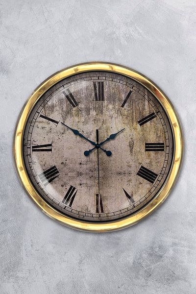 Kasva Concept Gift 40 cm Gold Metal Cut Wall Clock
