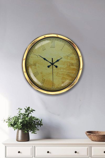 Kasva Concept Gift 40 cm Gold Metal Decorative Wall Clock