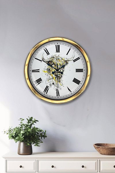 Kasva Concept Gift 40 cm Gold Metal Animal Kingdom Wall Clock