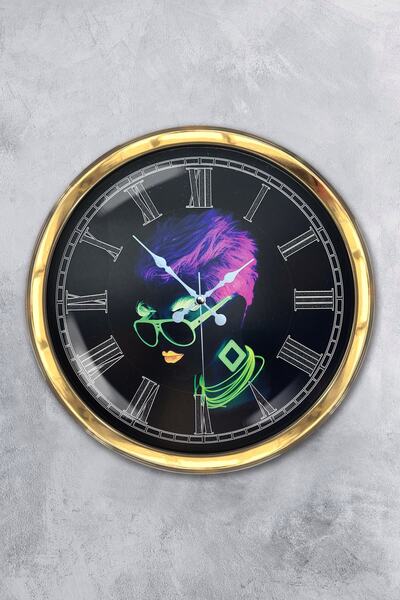 Platin Saat ساعة حائط ديسكو معدنية ذهبية مقاس 40 سم