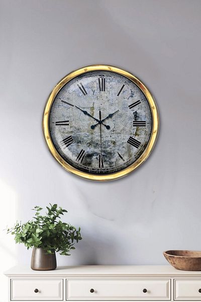 Kasva Concept Μόδα 40 εκ. Χρυσό Μεταλλικό Διακοσμητικό Ρολόι Τοίχου