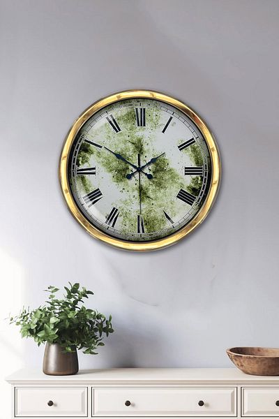 Kasva Concept Gift 40 cm Gold Metal Antique Wall Clock