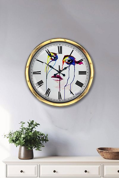 Kasva Concept Gift 40 cm Gold Metal Character Wall Clock