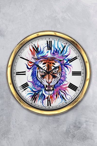Kasva Concept Gift 40 cm Gold Metal Figured Wall Clock