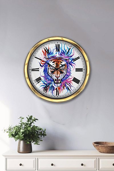 Kasva Concept Gift 40 cm Gold Metal Figured Wall Clock