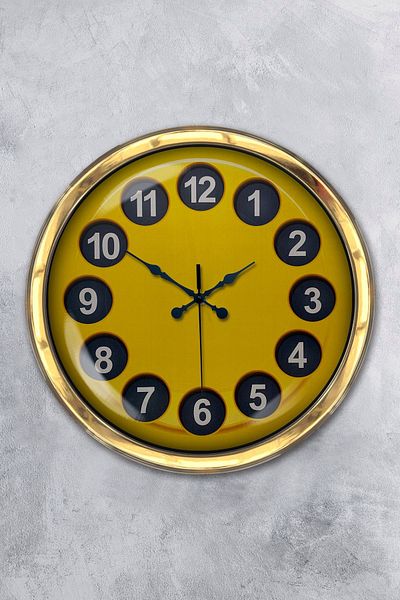 Kasva Concept 40 cm Gold Metal Vintage Telephone Wall Clock
