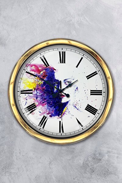 Platin Saat ساعة حائط معدنية ذهبية مقاس 40 سم من عوالم مختلفة