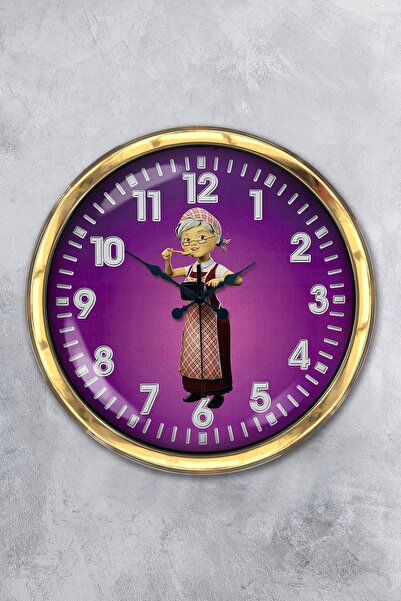 Platin Saat ساعة حائط عمتي بخط معدني ذهبي مقاس 40 سم