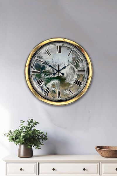 Kasva Concept Cadou 40 Cm Ceas de Perete Wave Metal Aur