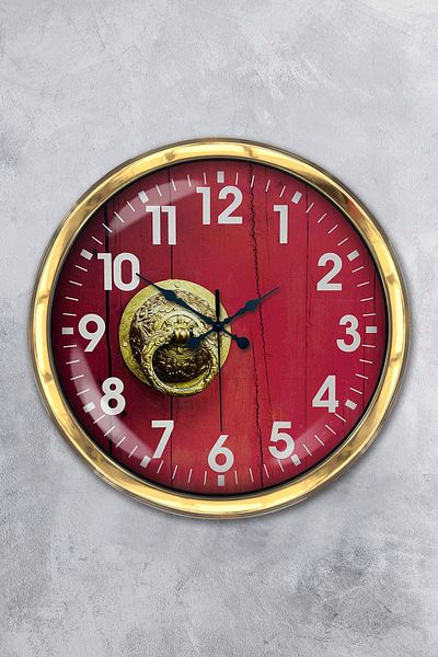 Kasva Concept Gift 40 cm Gold Metal Door Wall Clock