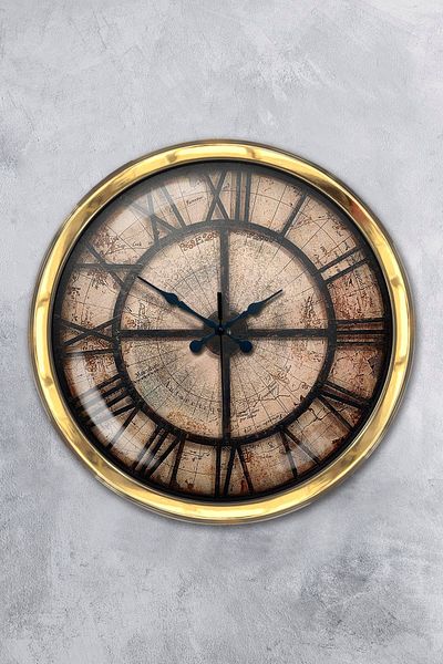 Kasva Concept Decoration 40 cm Gold Metal Antique Wall Clock