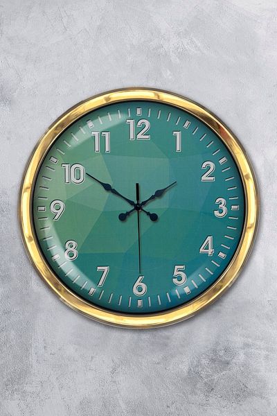 Kasva Concept Διακόσμηση 40cm Χρυσό Μεταλλικό Ρολόι Τοίχου Μοντέρνας Σχεδίασης