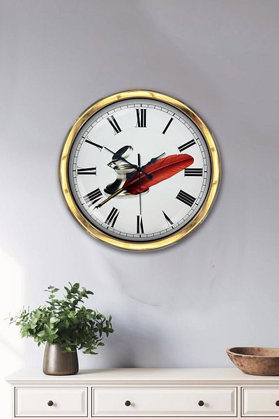 Kasva Concept Gift 40 cm Gold Metal Vintage Wall Clock