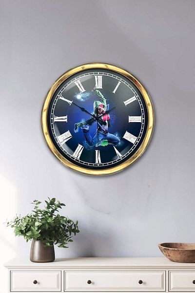 Kasva Concept Gift 40 cm Gold Metal Dance Wall Clock