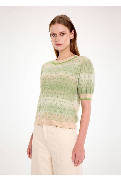 Knitss Πλεκτό μπλουζάκι Alpaca Blended Camel Gradient