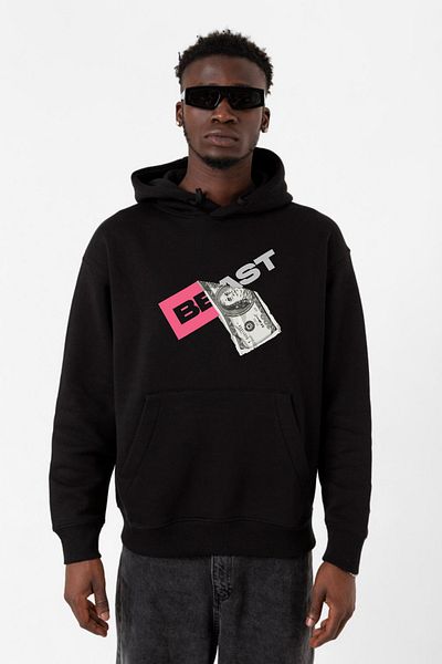 Tshirthane Мъжки суитшърт с качулка Mr Beast Dollar Bill Black 3ip