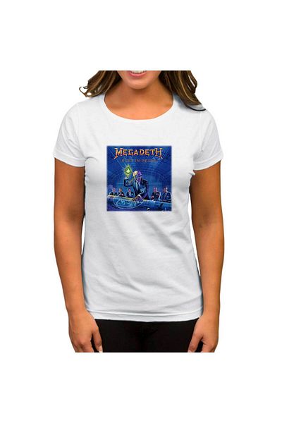 Z zepplin Megadeth Rust in Peace White Women's T-Shirt