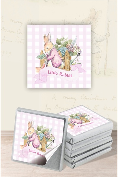 neşeli günlerim Pink Rabbit Etichetă de ciocolată cu tematică iepure roz * Autocolant * 60 buc 4x4 cm