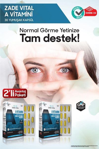 Zade Vital Vitamin a 30 Soft Capsules - Blister X2 (Advantage Pack of 2)