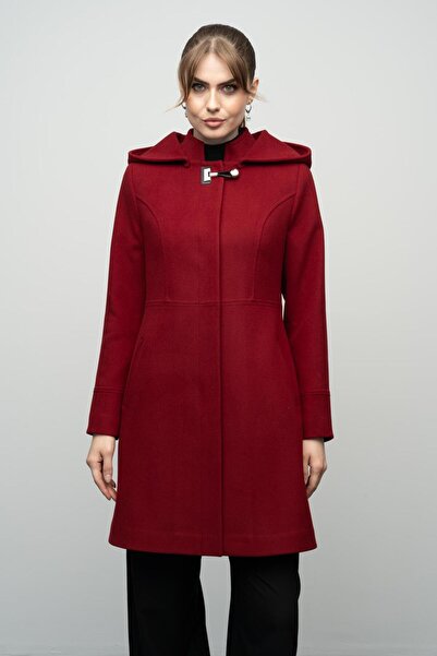 Olcay Removable Hooded Coat with Metal Accessories - FES 3036