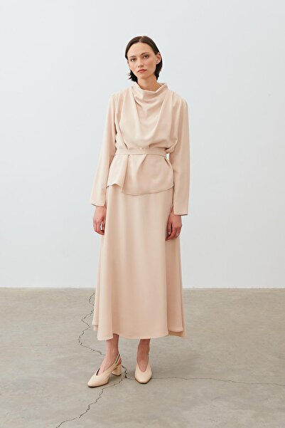 TERZİ DÜKKANI Κομψό κοστούμι με φούστα κρεπ βιζόν