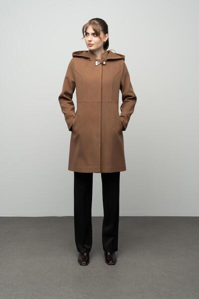 Olcay TABA 3036 - Detachable Hooded and Metal Accessory Coat
