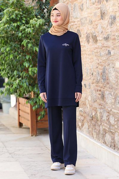 Modaviki Navy Blue Cemre Διπλό Σετ - SN54