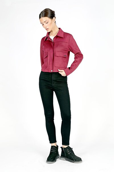 Lee Cooper Poem Women's Nubuck Coat Burgundy