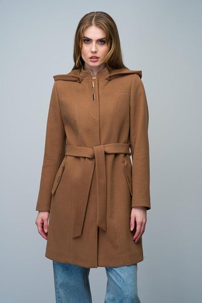 Olcay Palton cu glugă detașabilă cu accesoriu metalic - TABA 3021