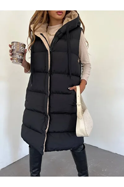 HİJABAYA Double Sided Hooded Puffer Vest