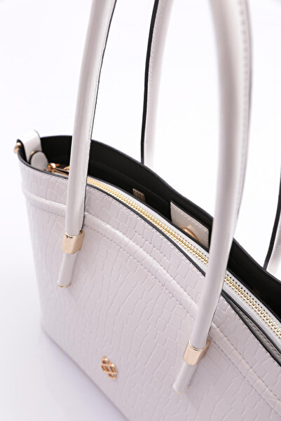 DGN Women's Oval Bag White Crocodile 211273622