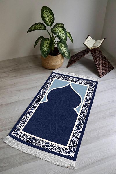 Doruklar Home Collection Digital Printing Non-Slip Base Washable Tufted Prayer Rug