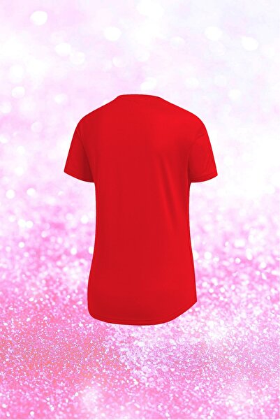 POSEIDON STORM Women's Red Dri-Fit Fabric Unprinted Casual Comfortable T-Shirt S-3Xl