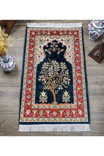 Doruklar Home Collection Digital Printing Non-Slip Base Washable Tufted Prayer Rug