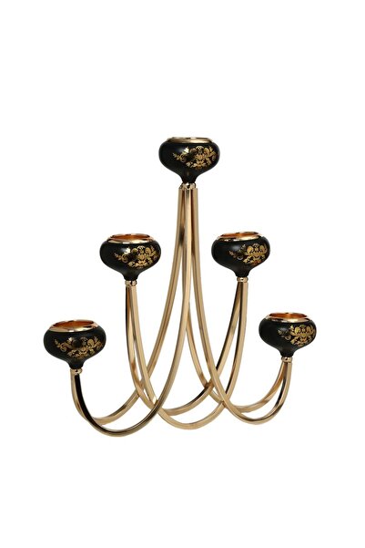 Vitale Pieuv 5'li Şamdan Gold 41x8x40 Cm Ak.je0052