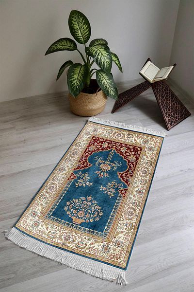 Doruklar Home Collection Digital Printing Non-Slip Base Washable Tufted Prayer Rug