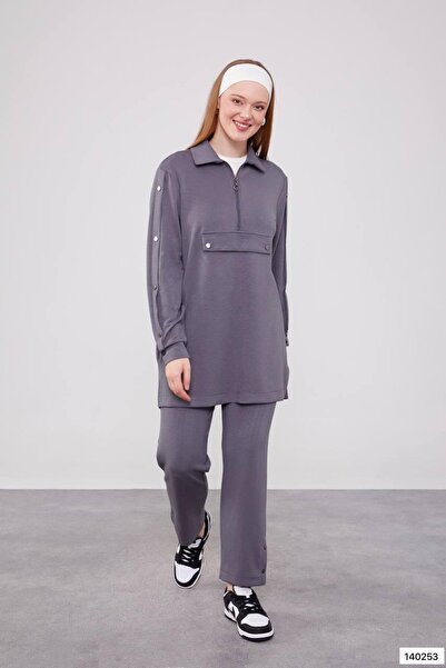 Levidor Yakalı Spor İkili Takım Antrasit