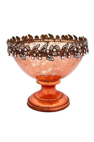 Vitale Melany Bakır Cam Kase 19x14 cm AK.HA0013