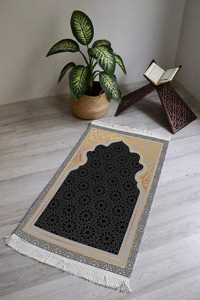 Doruklar Home Collection Digital Printing Non-Slip Base Washable Tufted Prayer Rug