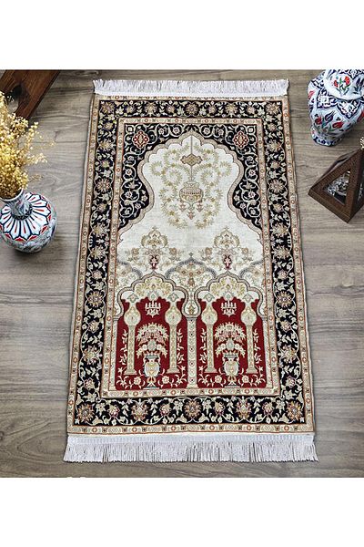 Doruklar Home Collection Digital Printing Non-Slip Base Washable Tufted Prayer Rug