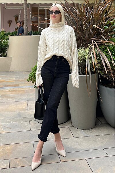 Madmext Turtleneck Ecru Knitwear Sweater - Mg2172