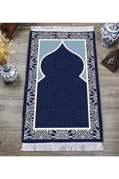 Doruklar Home Collection Digital Printing Non-Slip Base Washable Tufted Prayer Rug