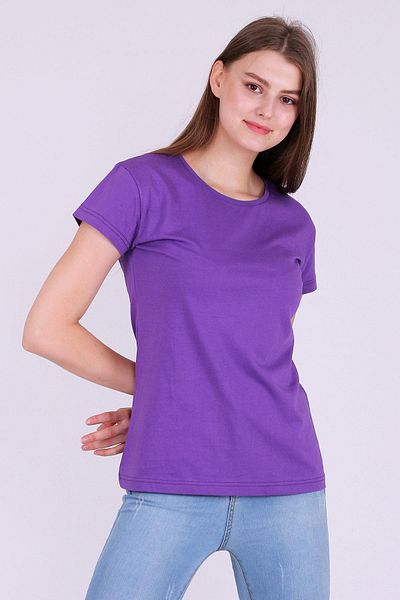 Tshirthane Tricou tricotat cu mânecă scurtă pentru femei, 100% bumbac, cu decolteu turn, neimprimat, de bază
